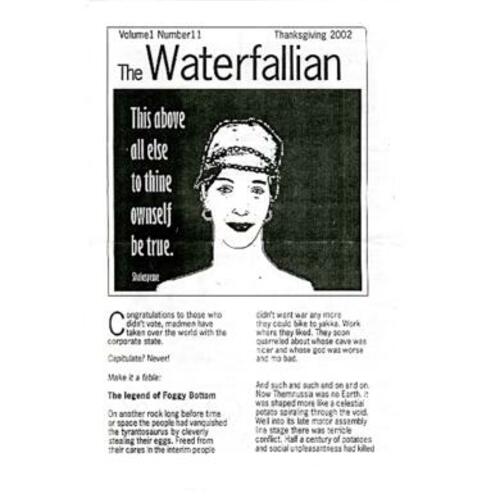 The Waterfallian, Volume 1 number 11, Thanksgiving 2002