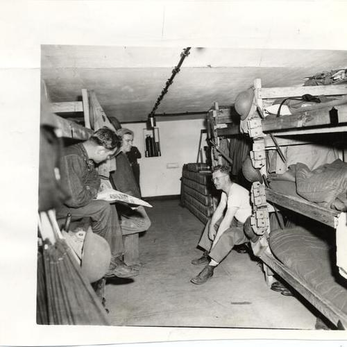 [Soldiers in underground quarters at Fort Winfield Scott, Presidio]