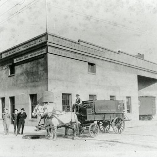 [Horse drawn wagon with driver]