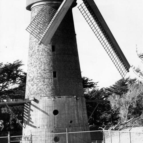 [Damaged windmill in Golden Gate Park]