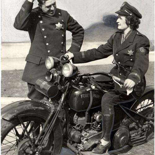 [San Francisco motorcycle cops Florence Klenske and Officer M. Jacobs]