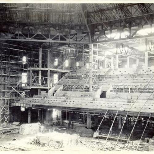 [Construction of San Francisco Civic Auditorium - balcony on west side]