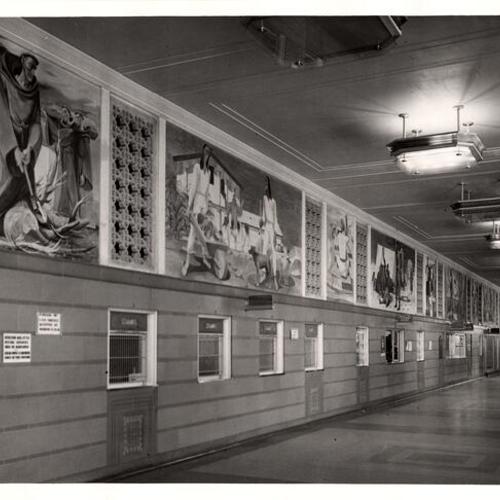 [Corridor with murals in the Rincon Annex Post office]