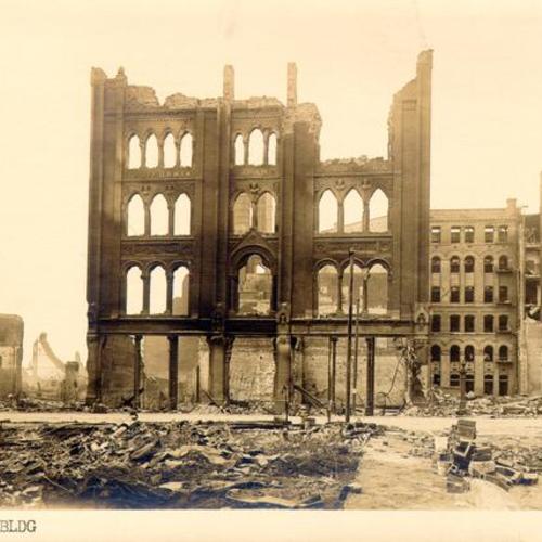 [Society of California Pioneers Building in ruins]