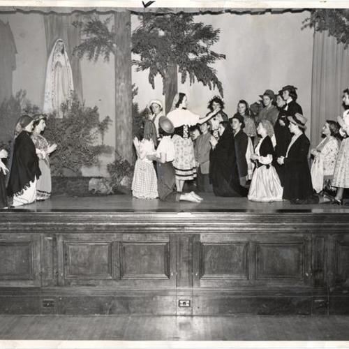 [The Miracle Play "Lady of Fatima" presented by members of the college Tower Players at San Francisco College for Women]