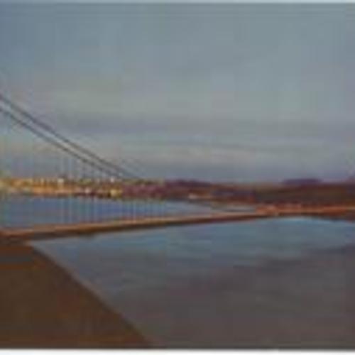[View of the Golden Gate Bridge from Marin County at Night]