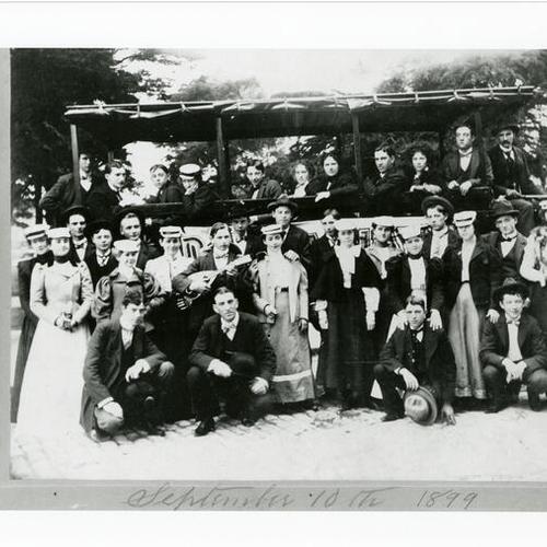 ["Dashaways" first temperance society of San Francisco out on a picnic]