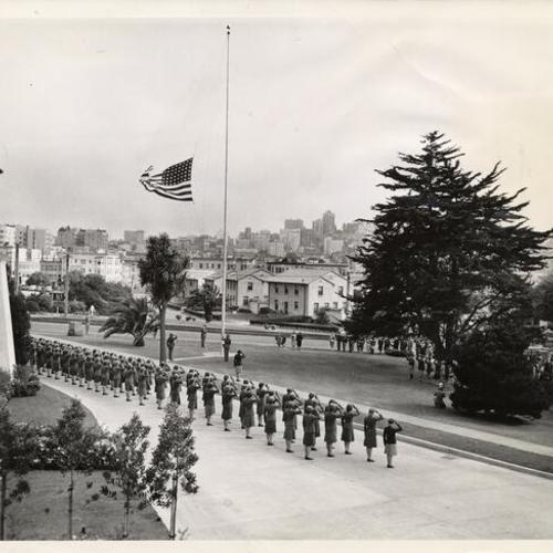 [End of an Army day at Fort Mason]