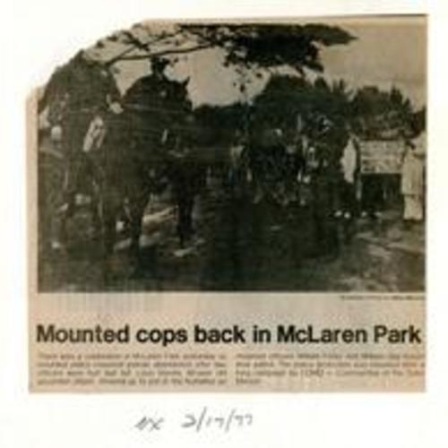 Mounted cops back in McLaren Park