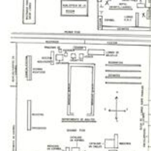 Mission Branch shelf arrangements, blueprint, n.d. (Spanish)