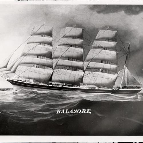 [Painting of sailing ship "Balasore"]