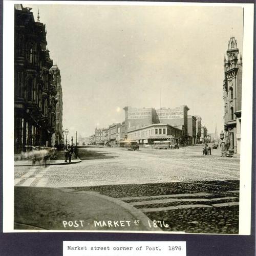Market street corner of Post. 1876