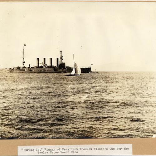 "Nurdug IV," Winner of President Woodrow Wilson's Cup for the Twelve Meter Yacht Race