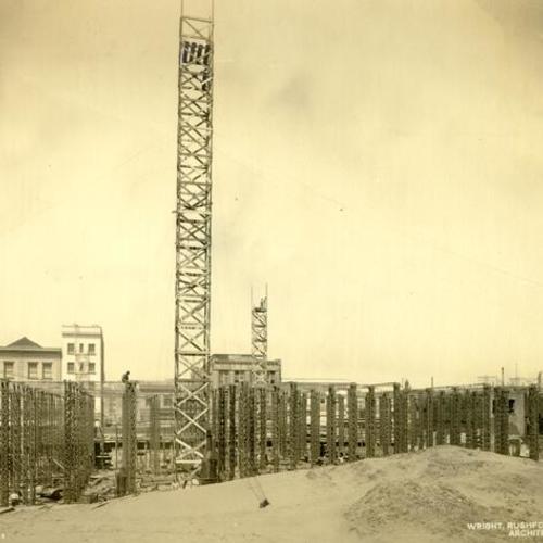 [Rear view of the construction of the Hotel Whitcomb]