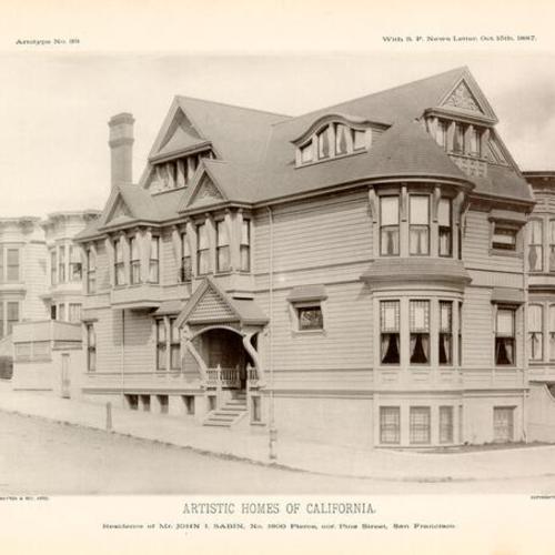 ARTISTIC HOMES OF CALIFORNIA, Residence of Mr. JOHN I. SABIN, No. 1800 Pierce, cor. Pine Street, San Francisco