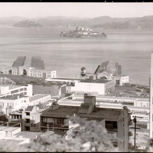 [View of the San Francisco waterfront and Alcatraz from Telegraph Hill]