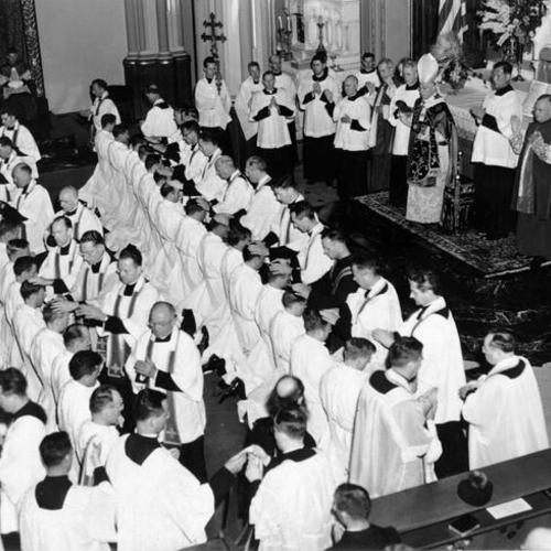 [Newly ordained priests at Old St. Mary's Cathedral]