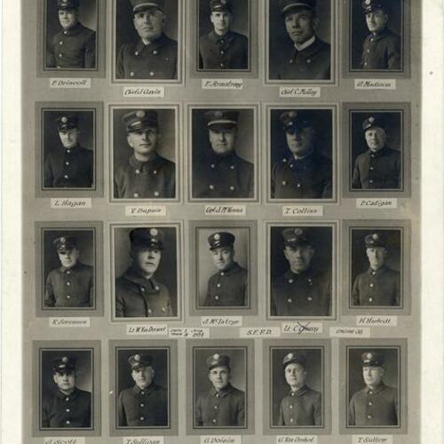 [Portraits of firemen from Truck 8]