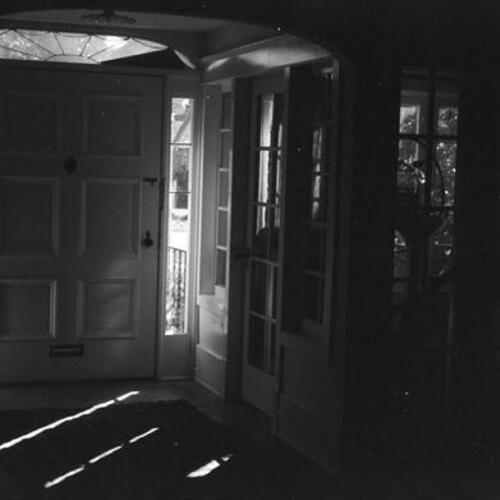 Interior view of front door at Peter Mintun's house, Mountain View