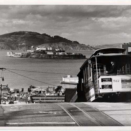 [View of Alcatraz from top of Hyde Street hill]
