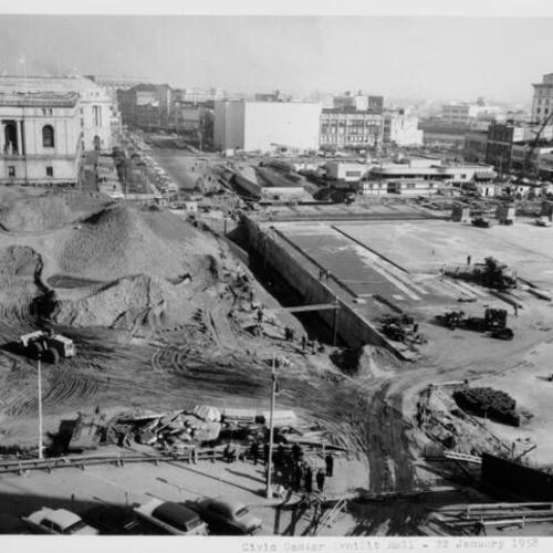 [Civic Center Exhibit Hall construction-- January 22, 1958]