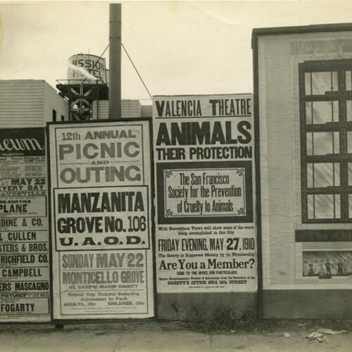 View of fence with SPCA poster