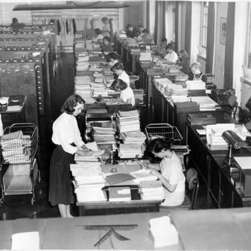 [F.B.I. file room at the Federal Building]