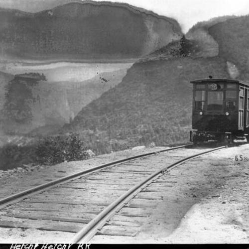 [Hetch Hetchy Railroad Showing Locomotive Only on Tracks]