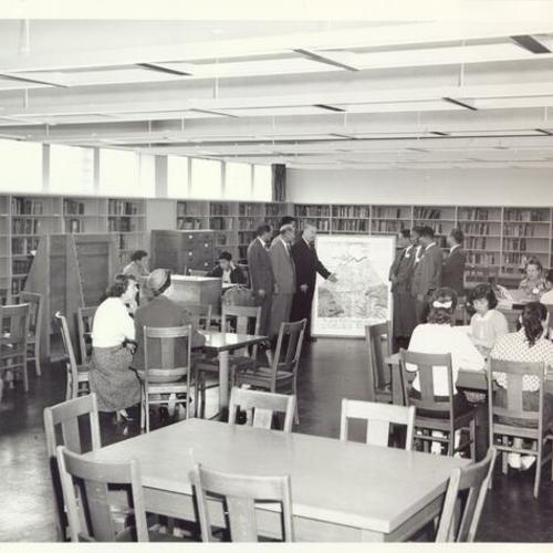 [Visitors at Francisco Junior High School library]