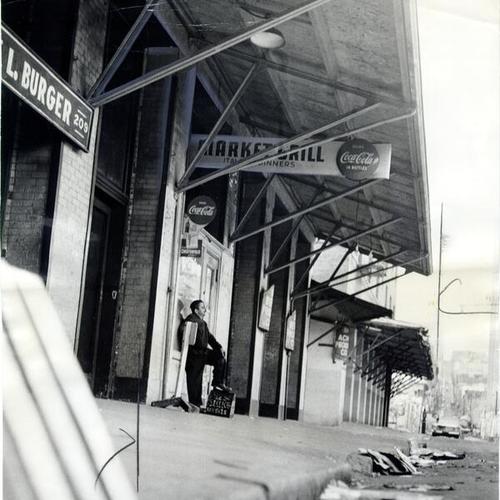 [Louis Crapsi at the site of the old produce market in downtown San Francisco]