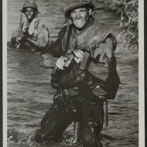 "Tour of Duty" publicity photo of Tony Becker and Stan Foster as two GI scouts