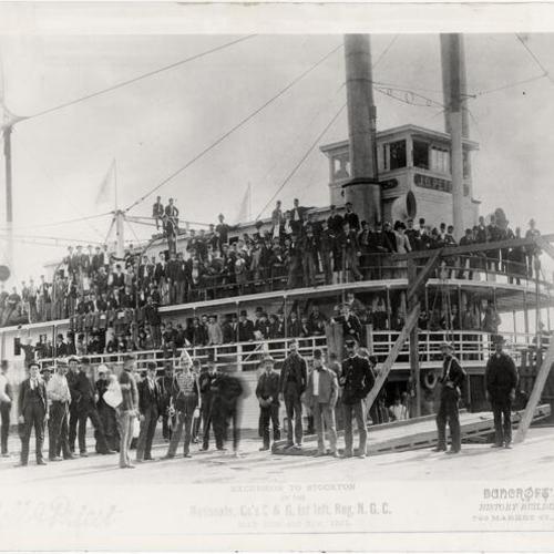 [Excursion to Stockton on J.D. Peters river boat]