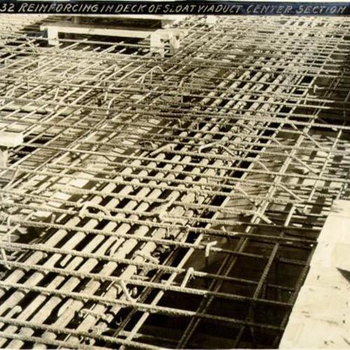 Reinforcing in deck of Sloat Viaduct center section