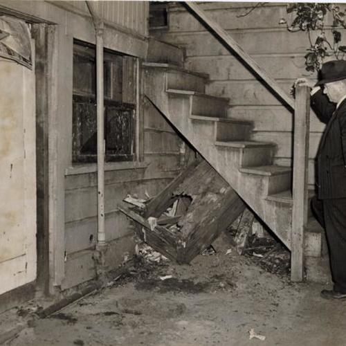 [Inspector Romick inspects building at 2062 1/2 Pine St.]