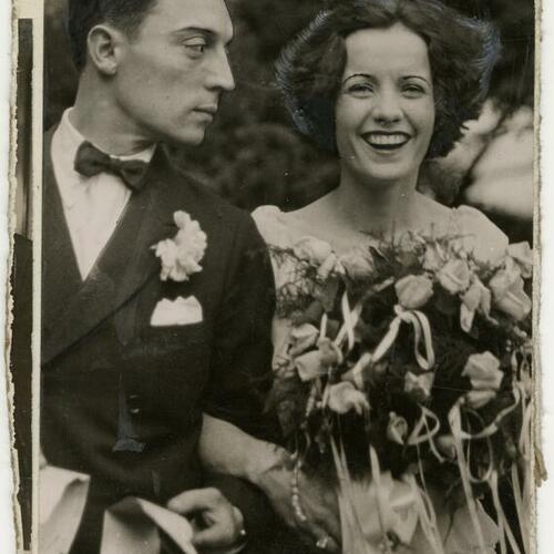 Natalie Talmadge and Buster Keaton at their wedding