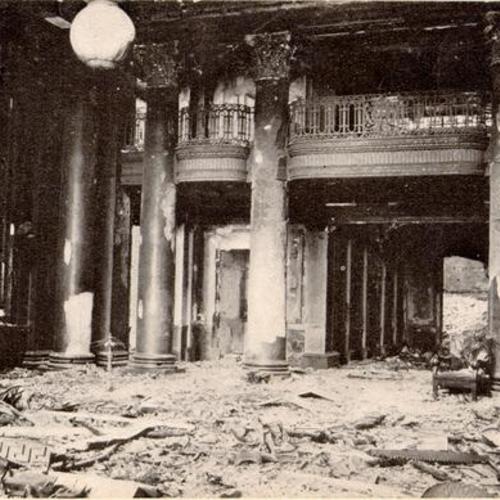 Interior of the St. Francis Hotel, after the Great Fire