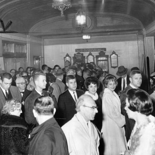[Crowd inside the Curran Theater on opening night of show]