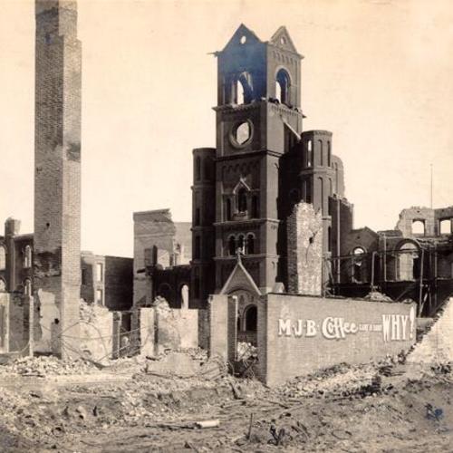 [St. Boniface Church after the 1906 earthquake]