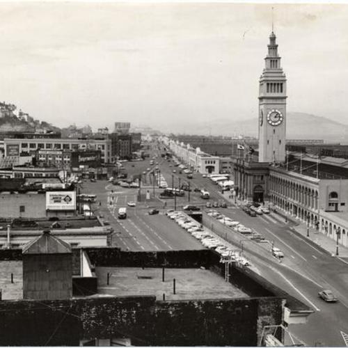 [View of the Embarcadero, looking north from near the Ferry Building]