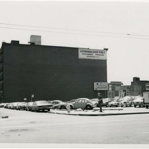Warehouse and parking lot at 3rd and Howard Streets