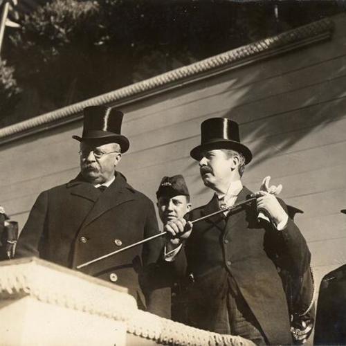 [Mr. Roosevelt on Roosevelt Day (left)]