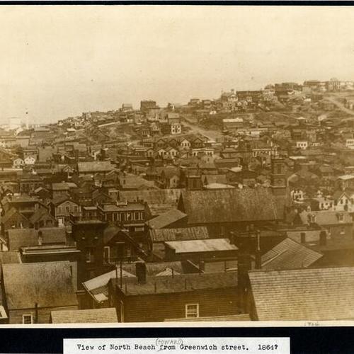 View of North Beach toward Greenwich street. 1864?