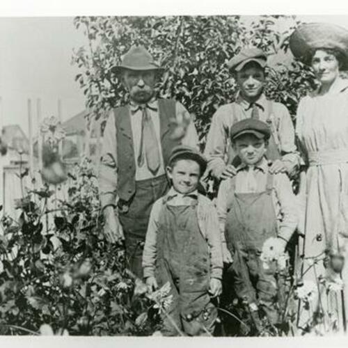 [Judith's family in their backyard at Broad Street]