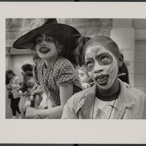 Children with Halloween makeup at Tenderloin Recreation Center haunted house