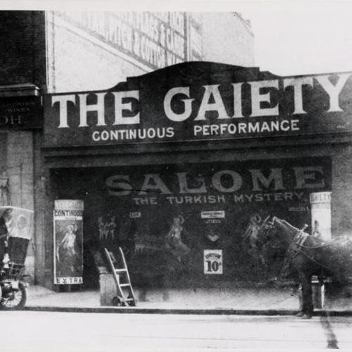 [Exterior of the Gaiety Theater at 59 Market Street]