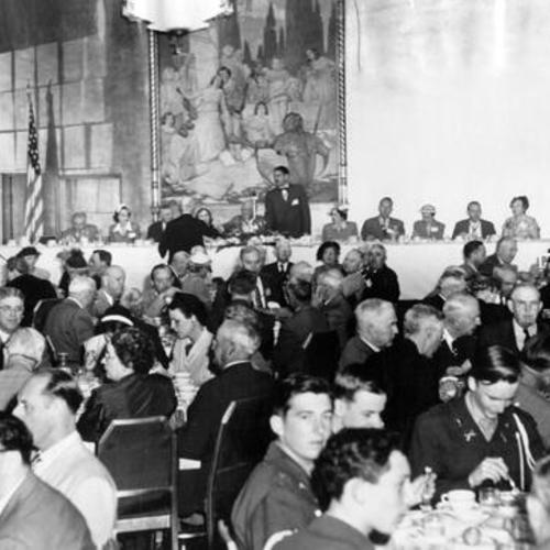 [Delegates to the 61st annual congress of the National Society of the Sons of the American Revolution during a luncheon at the St. Francis Hotel]