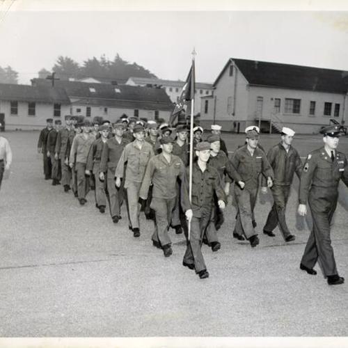 [Army and Navy students at joint armed services Military Police School at the Presidio of San Francisco]