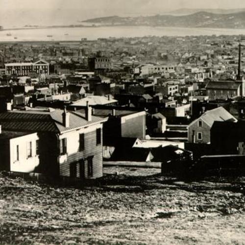 [View from Jones and California streets, looking toward Mission Bay]