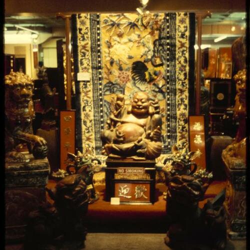 Chinatown antique shop statue displays