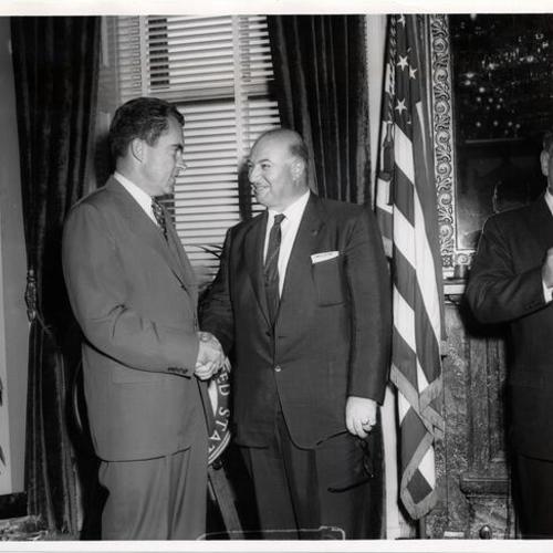 [George Mardikian meeting Vice President Richard Nixon]